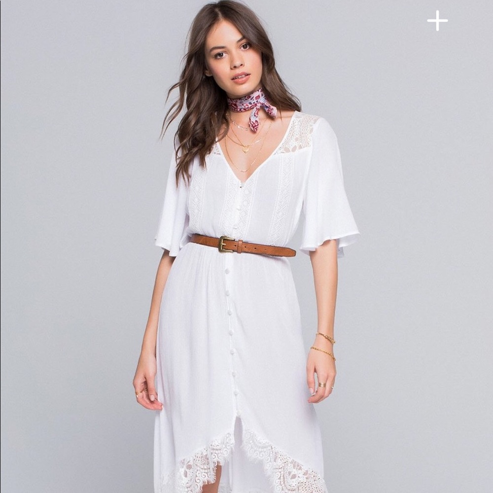 Band of Gypsies White Lace Hi Lo Dress